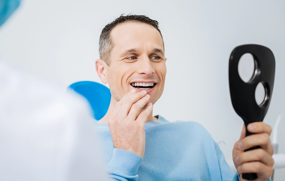 Smile Makeover man happy on result